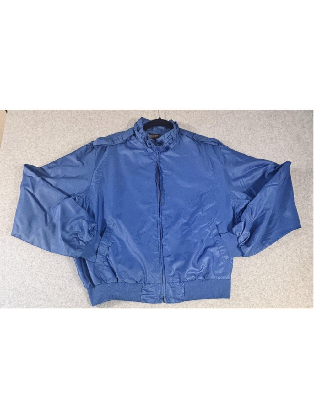 Vintage Swingster Blue Nylon Bomber Jacket Mens Large Full Zip‎ USA Made
